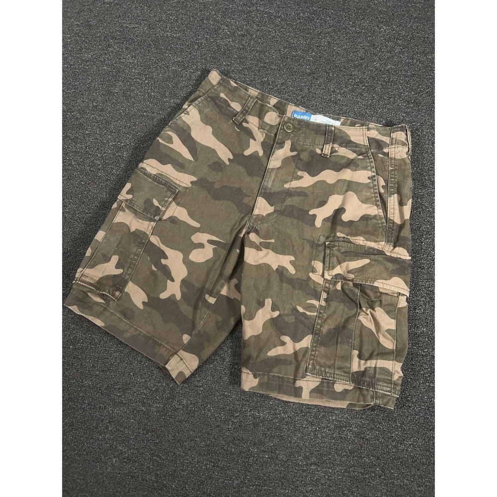 Old Navy Camo Cargo Shorts Mens 30 Camouflage Lived-In Straight Built-In Flex
